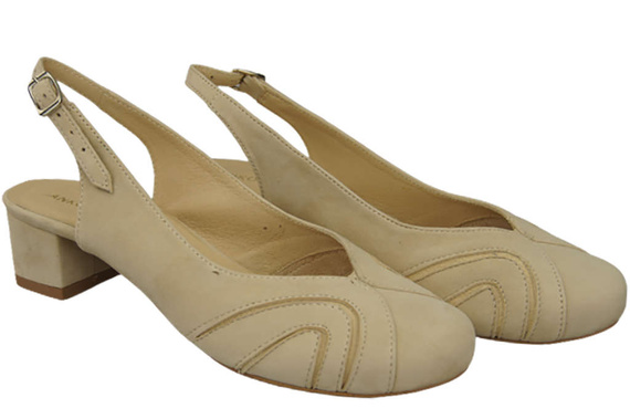 Damenschuhe Sandalen, Naturleder, Wildleder, Beige 842 von ElitaBut