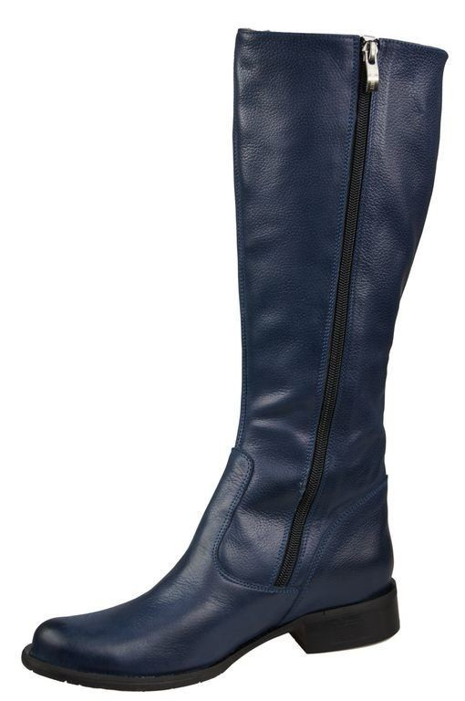 Damenstiefel, Stiefel, Naturleder, Marineblau 884b ElitaBut