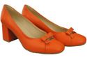 Damen Pumps mit Schleife Orange Naturleder und niedrigem Absatz 203 ElitaBut