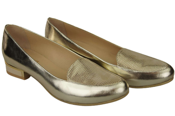 Damen Ballerinas Lords, Naturleder, Gold 908 ElitaBut