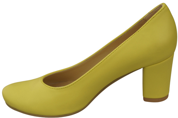 Klassische Damen Zitrone Leder Mandel Nase Pumps 201 ElitaBut
