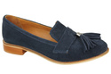 Schuhe Damen Mokassins Naturveloursleder Marineblau 134 ElitaBut