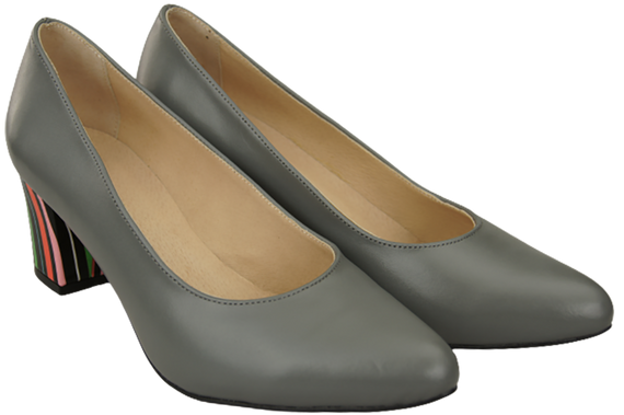 Damenschuhe Graue Pumps aus Naturleder mit Zierabsatz 158 ElitaBut