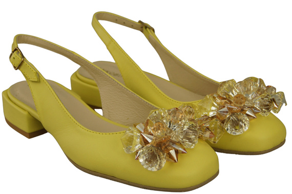 Damen Schuhe Zitrone Sandalen mit Kristallen Naturleder 215 ElitaBut