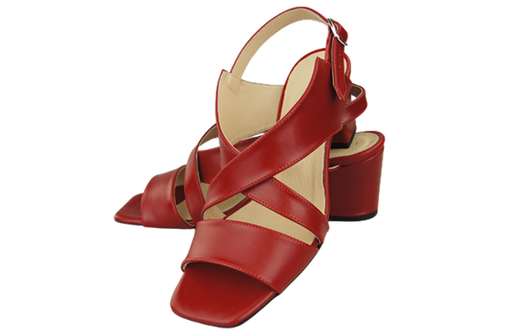 Damenschuhe Sandalen Rot Naturleder 149 ElitaBut