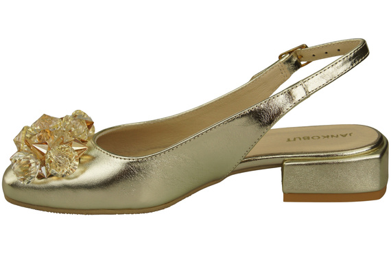 Damen Schuhe Gold Sandalen mit Kristallen Naturleder 215 ElitaBut