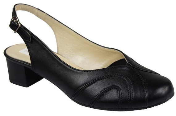 Damenschuhe Sandalen, Naturleder, Schwarz 842 ElitaBut