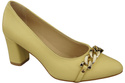 Klassische Frauen Banana Naturleder Schuhe mit Gold Ornament Kette 200 ElitaBut