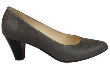 Damenschuhe Pumps, Naturleder, Schuppenmotiv, Grau 927 ElitaBut