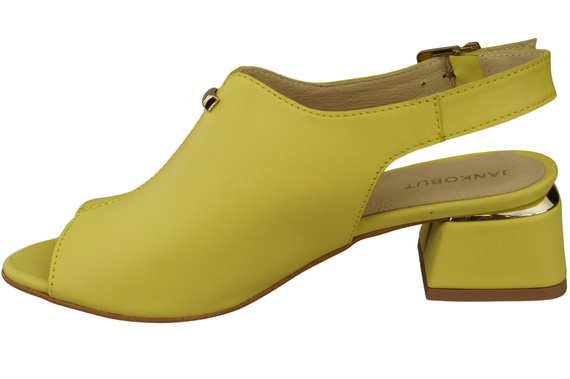 Damenschuhe Zitronensandalen, goldene Schnalle, Naturleder 198 ElitaBut