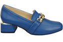 Damenschuhe mit Zierkette Pumps Mokassins Naturleder 193 Blau ElitaBut