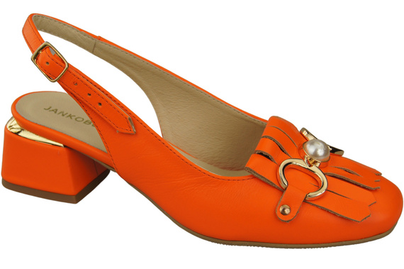 Damenschuhe Orange Sandalen mit Fransen verziert Naturleder 208 ElitaBut