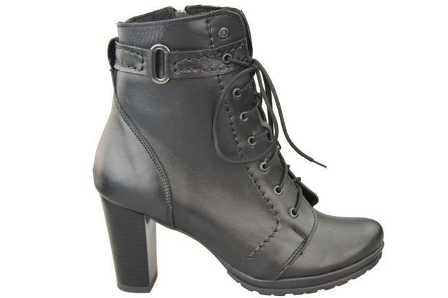 Damenschuhe Stiefeletten, Naturleder, Schwarz 1012 ElitaBut