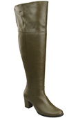 Footwear Kniehohe Overknee-Stiefel für Damen, Naturleder 190, Olive ElitaBut