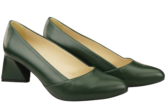 Damen Pumps Smaragdgrün Echtleder Spitz Zehen Absatz ElitaBut 221