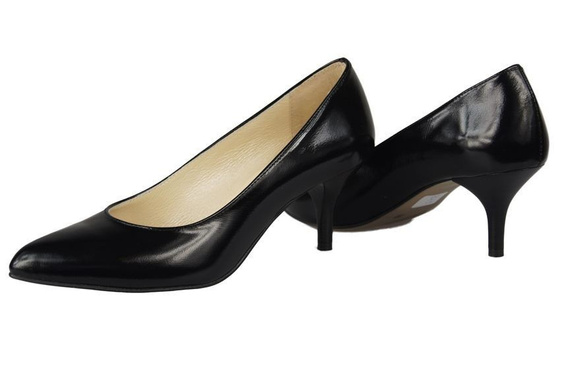 Damenschuhe Pumps 825, Naturleder, Schwarzer Lack ElitaBut