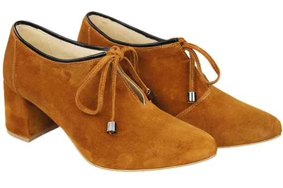 Damenschuhe Brogue-Schuhe Rot, natürliches Veloursleder 183 ElitaBut