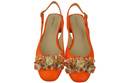 Damen Schuhe Orange Sandalen mit Kristallen Naturleder 215 ElitaBut