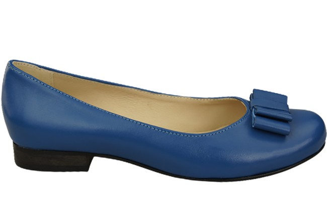 Ballerinas für Damen, Naturleder, Blau 702 ElitaBut