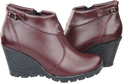 Damenschuhe Keilstiefel, Naturleder, Burgund 739 ElitaBut
