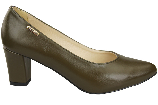 Klassische Glatt Damen Olive Naturleder Schuhe 213 ElitaBut
