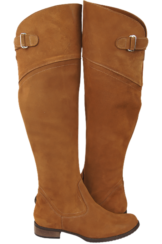 Schuhe Damenstiefel Stiefel Overknee-Stiefel, Naturleder, Velours, Karamell 154 ElitaBut