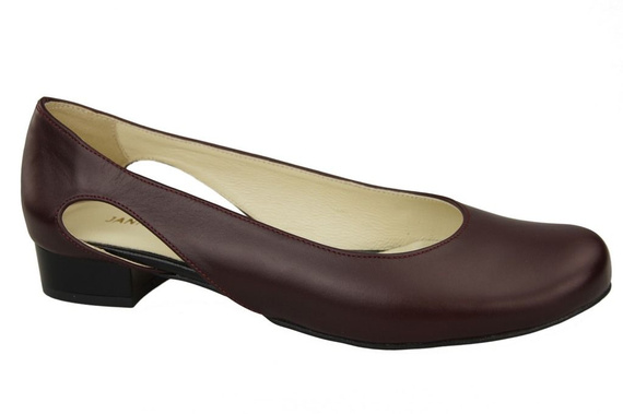 Damen-Ballerinas Burgunderrotes Naturleder 103 ElitaBut