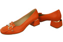 Damenschuhe Pumps verziert mit Fransen Orange Naturleder 195 ElitaBut