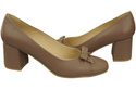 Damen Pumps mit Schleife Cappuccino Dunkel Naturleder und niedrigem Absatz 203 ElitaBut