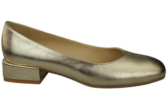 Bequeme Frauen Schuhe Gold Flats Natural Leder 204 ElitaBut