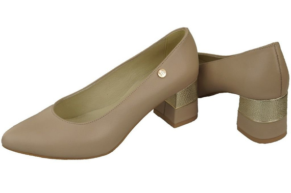 Damenschuhe Pumps mit Cappuccino-Körnung Naturleder 142 ElitaBut