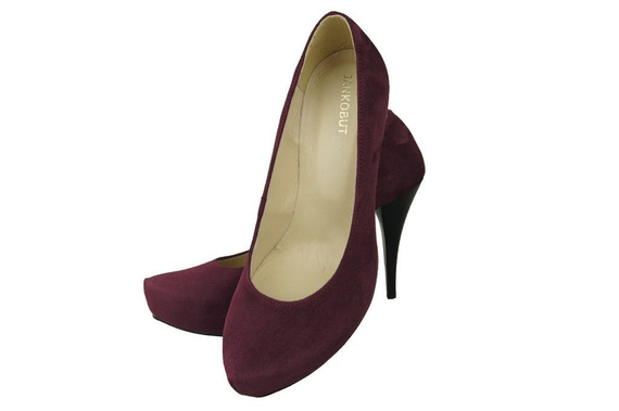 Damenschuhe Pumps Burgunderrotes natürliches Wildleder 644 ElitaBut