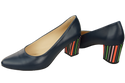 Damenschuhe Marineblaue Pumps aus Naturleder mit dekorativem Absatz 158 ElitaBut