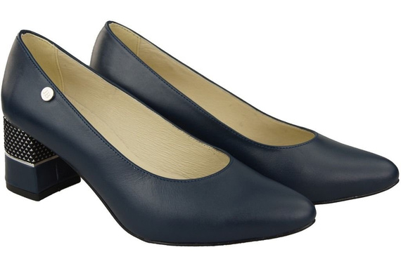 Damenschuhe Pumps Marineblau, Naturleder 142 ElitaBut