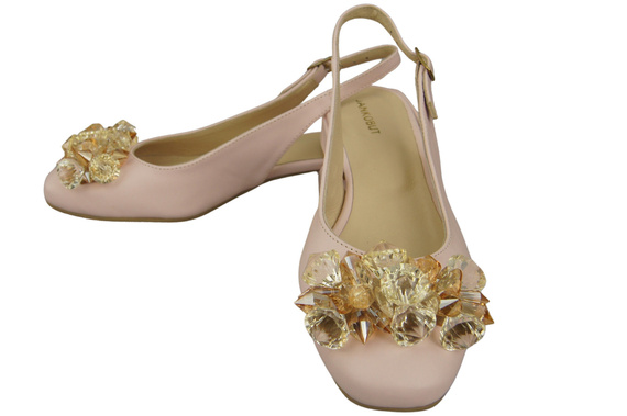 Damen Schuhe Puderrosa Sandalen mit Kristallen Naturleder 215 ElitaBut