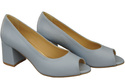Damenschuhe PEEP TOE Pumps Hellblaues Naturleder mit beschichtetem Absatz 192 ElitaBut