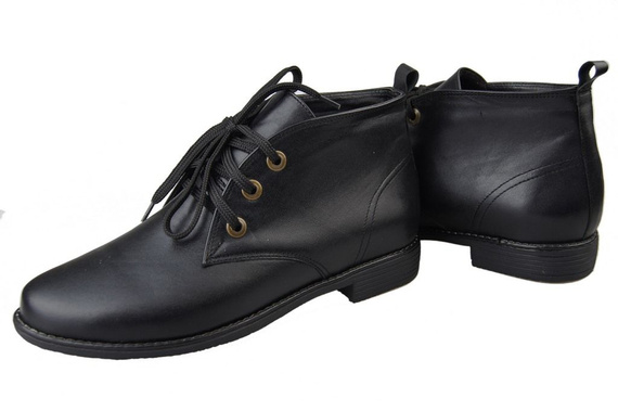 Warme Damenstiefel, Naturleder, Schwarz 979 von Elitabut