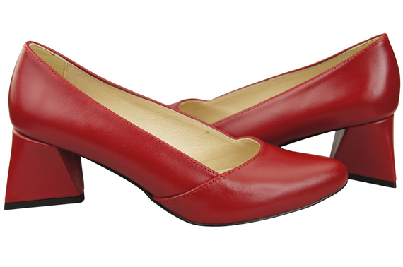 Damen Pumps Rot Echtleder Spitz Zehen Absatz ElitaBut 221