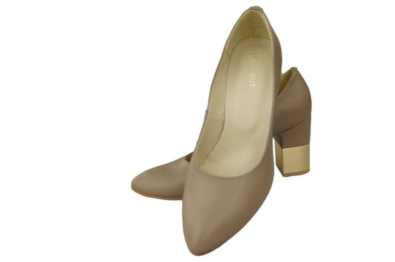 Damenschuhe Cappuccino-Pumps Naturleder 144 ElitaBut