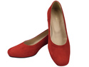 Bequeme Damenschuhe Rot Pumps mit dekorativem Absatz Natürliches Wildleder 219 von ElitaBut