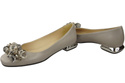 Damen Helle Esche Pumps mit Kristallen flach Naturleder 216 ElitaBut