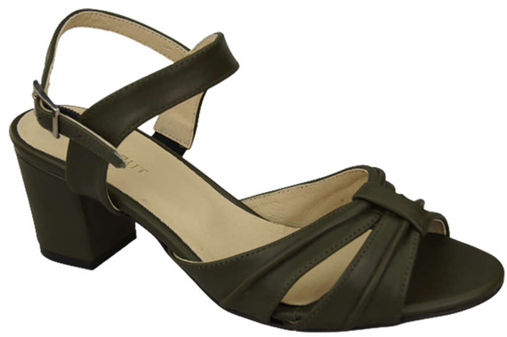 Damenschuhe Olivgrüne Sandalen, Naturleder 168 ElitaBut