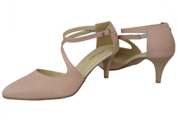 Damenschuhe Sandalen Niedriger Absatz, Naturleder, Puderrosa 990 ElitaBut