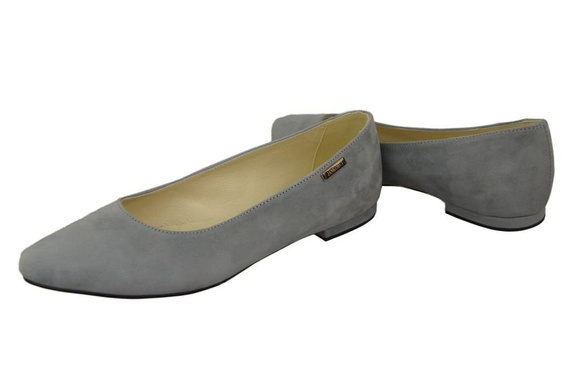 Damenschuhe Ballerinas Grau, Naturleder, Wildleder 131 ElitaBut