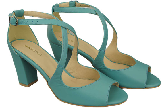 Damenschuhe Türkise Sandalen, Naturleder 186 ElitaBut