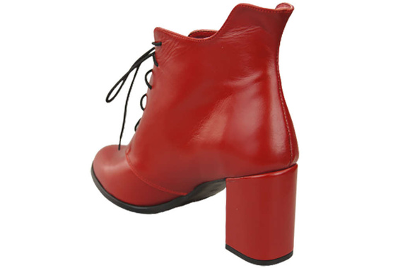 Winter-Schnürstiefeletten für Damen, Naturleder, Rot 174 von ElitaBut