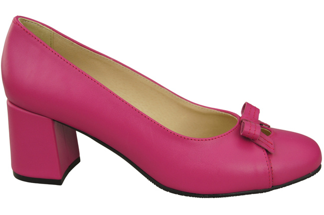 Damen Pumps mit Schleife Purpurfarbig Naturleder und niedrigem Absatz 203 ElitaBut