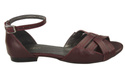 Schuhe Damen Sandalen Burgund Naturleder 128 ElitaBut