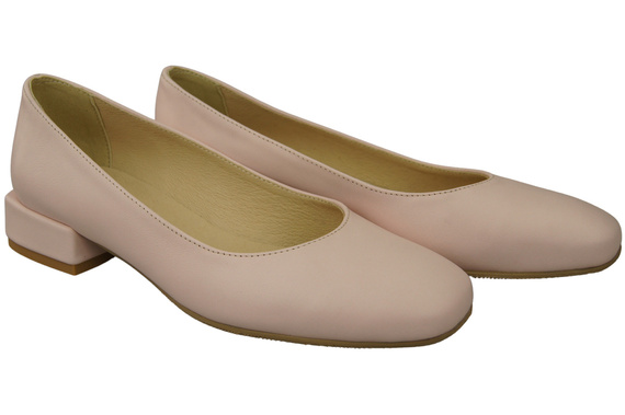 Bequeme Frauen Schuhe Puderrosa Flats Natural Leder 204 ElitaBut