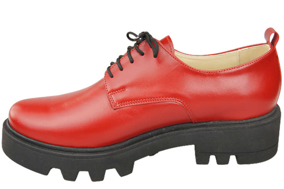 Schuhe Damen Schnürschuhe Rot Leder Natur 180 ElitaBut